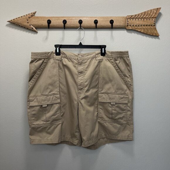 St. John's Bay Other - St John’s Bay | Khaki Tan Cargo Shorts Elastic Waist Men’s 48 Walking Hiking